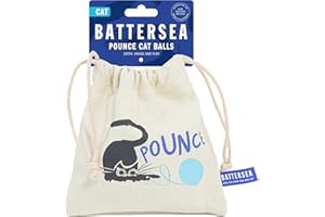 Rosewood Battersea Pounce Balls Cat Toy - Catnip Infused Ball Toys for Cats & Kittens, Interactive Play, 12cm x 10cm, Blue, Engaging and Fun