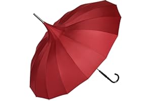 VON LILIENFELD Paraguas de Iluvia Largo Calidad Grande Sombrilla Nupcial Boda Mujer Pagoda Charlotte