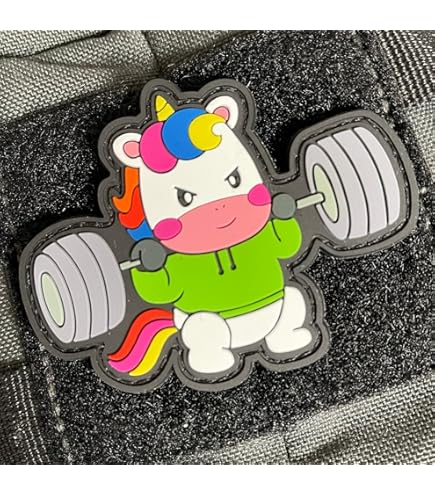 Patch En Caoutchouc Avec Dos à Crochet Et Boucle, Pour Sacs à Dos Et Gilets De Cross Training Et Gym (licorne