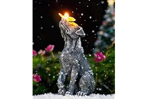 Yeomoo Dog Garden Ornaments With Solar Butterfly - Unique Gifts for Women Mum Men - Outdoor Puppy Decor for Patio Yard Lawn Balcony Resin Waterproof Sculpture