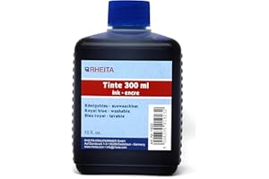 RHEITA Füllhalter Tinte im Kanister mit 300ml, Farbe königsblau, Tinte auswaschbar