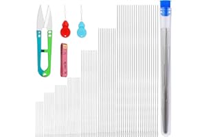 Doxiru 85-Perlennadel-Set, 8 Größen, lange, gerade Perlenfadennadeln, Perlennadeln für Armbänder, Halsketten, Schmuckherstellung für Perlenzubehör