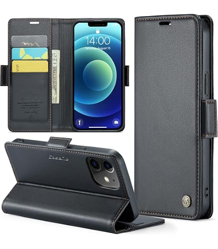 JUNETOP Cover Portafoglio Per Xiaomi Redmi Note 13 4G – Pelle PU Con Blocco RFID – Nero - 2