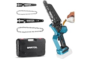 GARTOL Mini Chainsaw 8 Inch & 6 Inch, 1000W Brushless Cordless Electric Chain Saw for Makita 18V Battery (Battery Not Included), Handheld Chainsaw for Tree Trimming, Wood Cutting, Pruning