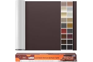OAZ Extra Grande Patch per Riparazione in Pelle, 60 x 300 cm Kit di Riparazione in Pelle, Grandi Toppe Autoadesive in Pelle per Mobili, Sedili Auto, Divani, Sedili Dello Stivale Marrone scuro