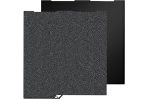 HIKUDIY 256x268mm Schwarz PEI Doppelseitige Bauplatte für Anycubic Kobra 3/Combo/ACE Pro, Glatte PEI+Texturierte PEI Federstahlplatte Flexible Platte für Anycubic Kobra 3 3D Drucker