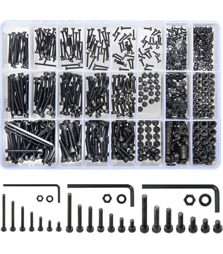 760 stuks M4 schroevenset, inbusschroeven, moeren, assortiment met sluitringen, machineschroeven, zwarte ronde kopschroeven, schroefdraadschroevenset 760 stuks M4 schroevenset, inbusschroeven, moeren, assortiment met sluitringen, machineschroeven, zwarte ronde kopschroeven, schroefdraadschroevenset