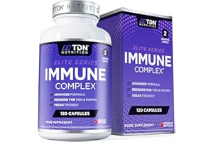 TDN Immune System Support - Premium Immune Supplement - 120 Capsules - 13 Vitamins, Minerals and Herbal Extracts - Vitamin C, Zinc and Selenium - Elderberry, Ginger, Turmeric Plus More - UK Formulated