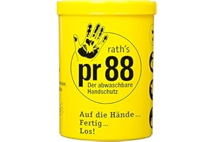 rath's pr88 - tvättbart hudskydd - 1 liters burk - ca 300 applikationer - lättare att tvätta bort oljig, fet och även starkt