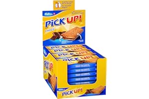 Bahlsen, Pick Up! Display Choco, Tavoletta di Cioccolato al Latte con Doppio Biscotto, Snack Tascabile e Croccante, Confezione con Espositore da Banco da 24 Pack di 28 g