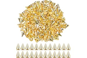 smatime 100 Pzs Tachuelas Decorativas para Ropa Cono Picos Remaches Remaches de Cuero Punk Remaches Pinchos Tachuela de Metal con Tornillo para Bolsa Zapatos Cinturón Pulsera Sombrero Collare Chaqueta
