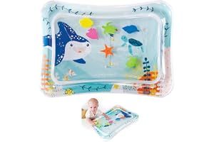 Infantino Jumbo Pat & Play vattenmatta, havstema rörfri vattenlek för spädbarn, stöder magtid och motorik, flerfärgad, 3M+