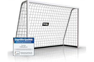 ‎RACETEX Racetex Fussballtore für Garten Kinder und Erwachsene [ENORM ROBUST] - Fußballtor Kinder mit Stabiler Stahlrahmen Front - Fußballtore inkl. Edelstahl Erdanker - Das Tor für den Garten