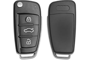 Lage Guscio di Ricambio per Chiave compatibile con Audi A1, A3, A4, A6, A8, TT, Q5, Q7, R8, S3, S4, S6, RS4, RS6 - Cover Scocca Telecomando Chiavi a 3 Pulsanti in Plastica