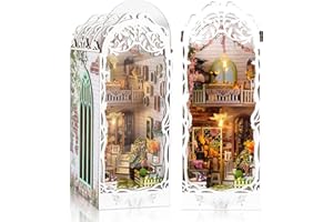 Taimimy Kit fai da te in Miniatura, DIY Case delle Bambole da Costruire in Legno con Luce LED kit di Costruzione per Adulti Decorazione Scaffale, Compleanno Regali di Natale (Casa dei Fiori)