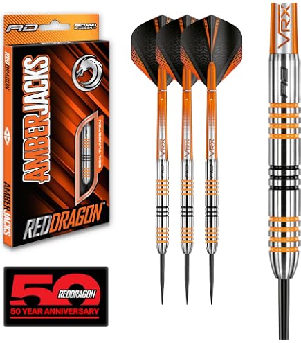 KOTO Fléchettes Dark Night 24 G – 80% Tungstène, Grip Annulaire, Avec Flights, Tiges Et étui
