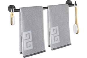 MARKCCO Barre Porte-Serviettes 40 cm avec Deux Crochets pour économiser de l'espace dans la Salle de Bain Acier Inoxydable résistant à la Rouille et imperméable à l'eau Vis à Fixation Murale pour Petites