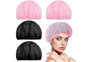 CIATBYYJ Lot de 4 filets à cheveux élastiques pour dormir, bonnet de nuit, en maille respirante, bonnet de sommeil, bonnet de nuit, bonnet en maille réglable, filet à cheveux, pour la cuisine, le sommeil, le