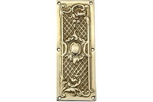 Castelion® Solid Brass Closed Trellis Finger Plate | Brass Door Accessories | Ornate Home Decor Perfect for Traditional Homes | High Quality Home Accessories | 8inch