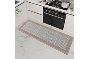 SIXHOME Tappeto cucina antiscivolo lavabile Tappetini da cucina moderni assorbenti e antimacchia Tappeto Runner Facile da Pulire(marrone,50x180cm)