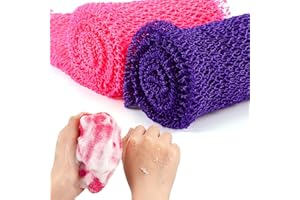 SHAPPY 2 Stück Afrikanischer Netz Schwamm Peeling Netz Afrikanisches Körper Wäscher Bad Lappen Waschlappen Dusche Körper Rücken Wäscher Haut Glatter für Heim Gebrauch (Lila, Rosa)