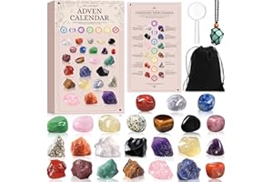 POWLYB Calendario Avvento Pietre, Calendario Avvento 2024, Cristalli del Calendario Dell'avvento, 24 Giorni di Cristalli Calendario con Conto Alla Rovescia per Natale, Regali di Natale per Bambini