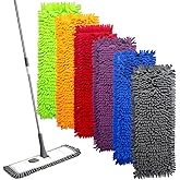 AgagaQx Highly Absorbent Flat Mop Refill, 6 Pieces Washable Mop Pads, Reusable Mop Replacement, Mop Pads, Microfiber Mop Clot