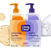 Clean &amp; Clear Clean and Clear Morning Burst | Morning Burst with BHA &amp; Vitamin C, Night Relaxing with Hyaluronic Acid &amp; Seawe