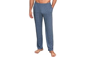 Uniexcosm Pantaloni da Notte Uomo Lunghi, Pigiama Lungo in Cotone Comodo, Pantaloni da Casa per Dormire
