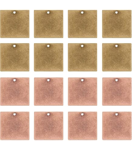 10 Stück Kupfer-Anhänger Rohlinge Zum Gravieren - 20mm, Massiv, Mit 2 Löchern (DIY Schmuck)