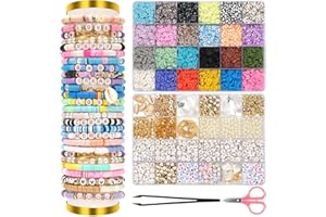 RISEMART Clay Beads Bracelet Making Kit, 7800Pcs Friendship Bracelet Making Kit for Taylor Teen Girls Jewelry Making, 24 Colours 6mm DIY Clay Beads Set with Pearl, Charms, Letter Beads