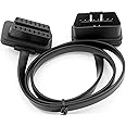 LoongGate OBD-II OBD2 Câble d'extension Ultra Low Profile - Câble Ruban Plat 8 Broches Pass-Through pour Les lecteurs de Code