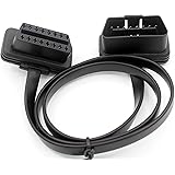LoongGate OBD-II OBD2 Verlängerungskabel Ultra Low Profile - Flachbandkabel 8-Pin-Pass-Through für Bluetooth Wifi USB ECU Les