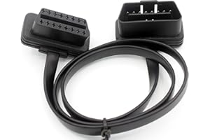LoongGate OBD-II OBD2 Cavo di prolunga Profilo ultra basso - Cavo piatto a nastro Passante a 8 pin per lettori USB Bluetooth Wifi USB Scanner di codici OBDII - 0,6 metri