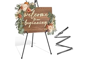 VAIIGO Thickened Easel Stand for Wedding Sign & Poster Display, Thickened Metal Painting Easel Stand, Adjustable Portable Folding Tripod, Floor Stands Tripod for Wedding Welcome Sign, Canvas, Posters