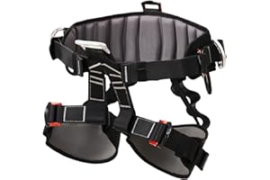 SOB Harnais d'Escalade Professionnel Harnais de Sécurité avec Rembourrage Épais Réglable et Conception Élargie pour Escalade, Sauvetage & Spéléologie (Harnais Demi-Corps)
