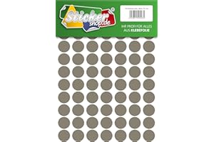 WP KLEBEPUNKTE Klebepunkte aus PVC Folie, wetterfest, Markierungspunkte Kreise Punkte Aufkleber (25 mm, silber)
