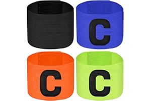 YILANJIN 4Pcs Captain's Armbands,Captains Armband,C Standard Elasticated Armband,Unisex Multicolor Elasticated Soccer Captain's Armband,Adjustable Captain Armbands for Football, Soccer, Hockey, Rugby