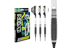 ‎RED DRAGON RED DRAGON Ikon Signature Series Professionelles Wolfram Softip Dart Set mit Flights und Schäften