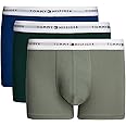 Tommy Hilfiger Men’s 3 Pack Cotton Trunks with Stretch, Multicolor (Hunter/Stonewash Gr/Des Sky), XL