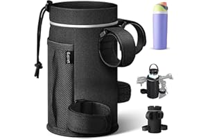 Likesing 12-24oz Porte Gourde Velo sans Vis Bidon Porte Velo avec Poche en Maille et Bandes réfléchissantes Porte Gourde VTT Bouteille de Vélo Guidon Poussette Porte Gourde Randonnée Fauteuil Roulant