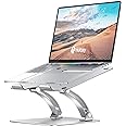 NULAXY Adjustable Laptop Stand, Aluminum Foldable Laptop Riser with Heat-Vent, Ergonomic Portable Computer Stand Compatible with 10-17" Up to 22 Lbs Laptops, MacBook, Dell, HP, Samsung (Silver)