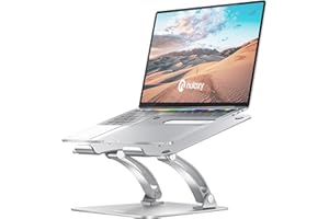 Nulaxy Laptop Ständer, Höhenverstellbarer Belüfteter Laptop Halterung, Aluminium Notebook Ständer Kompatibel mit alle 10-17" Notebooks: MacBook Pro/Air, Dell, Samsung, Acer und Huawei - Silber