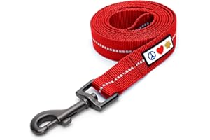 Pawtitas Guinzaglio riflettente per cani realizzato con materiali riciclati | 180 Cm | Guinzaglio Lungo per Cani | Guinzaglio per Cani Taglia Medio/Grande - Guinzaglio per Cane Rosso