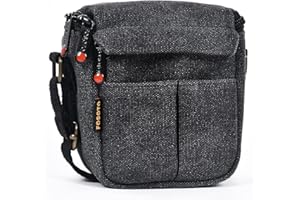 FOSOTO Bolsa Funda Estuche para Cámaras Digitales Compactas,Ligera y Pequeña,con Bandolera de Hombro,Compatible con Carnon PowerShot G7 X Mark II IXUS 185 190 Fujifilm XE3 Sony Nikon