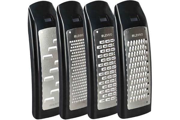 Levivo Set D'agrandissement pour Râpe à Fromage, Acier Inoxydable, Noir, 7.5 x 5.5 x 16.5 cm
