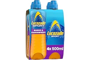 Lucozade Sport Body Fuel - Mango and Passionfruit 4x500ml| Isotonic sports drink, with Electrolytes and Vitamin B3 | Still | Bursting with Flavour