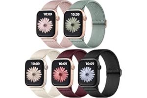 Mastten Rozciągliwe paski nylonowe kompatybilne z zegarkiem Apple Watch 38 mm, 40 mm, 41 mm, 42 mm, 44 mm, 45 mm, 49 mm, miękki, sportowy, zapasowy pasek do iWatch serii 8, 7, 6, 5, 4, 3, 2, SE, 5