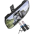 ZIDIYORUO Polaris Ranger Rear View Mirror, HD Center Rear View Mirror for Polaris Ranger 500 570 900 XP 1000XP Crew 2017-2023 on the Factory Drop Down Mounting Tab (with 2pcs of Belt Bypass)