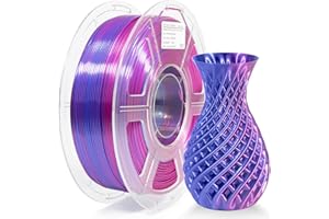 iSANMATE Soie Bicolore Filament PLA 1.75, PLA Silk Bleu Rose Filament Imprimante 3D, Bobine PLA 1.75 1KG, 0.02mm